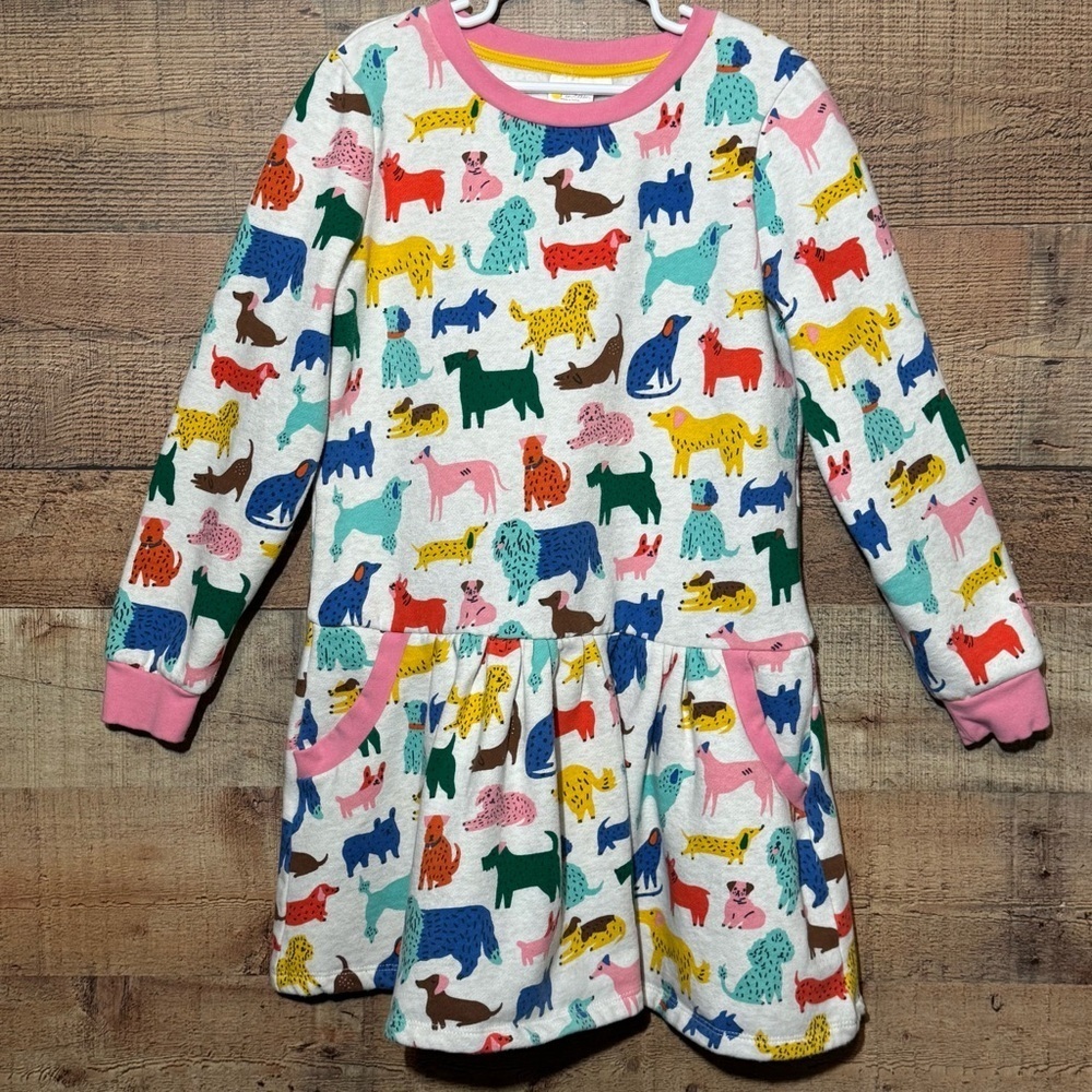 Mini Boden Sweatshirt Dress Tunic Dog Print Girl’s size 11-12Y*
